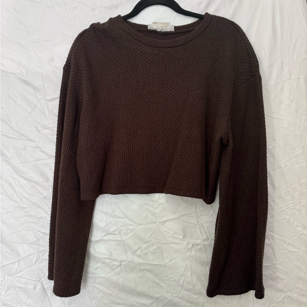 Brown urban soft cropped sweater